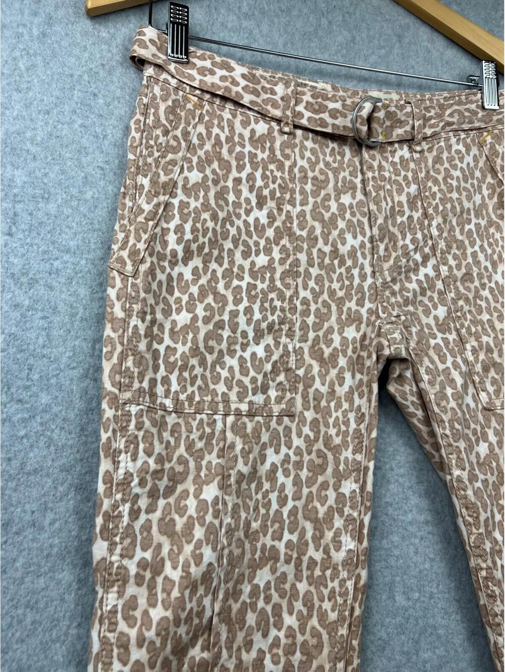 Anthropologie Womens The Wanderer Animal Print Pants Slim Straight Brown Size 25 - Picture 4 of 10
